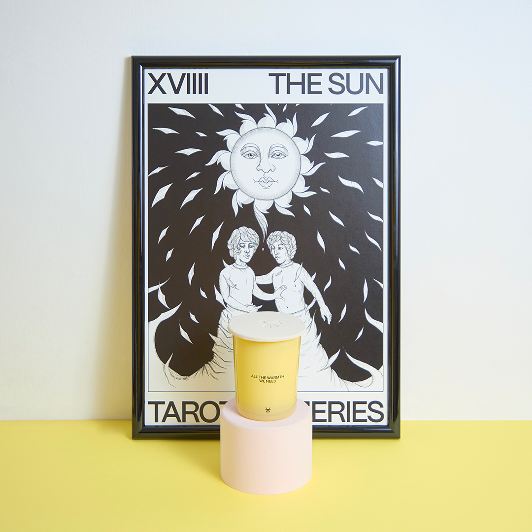 bundle della candela profumata particolare aneke the sun con poster e copri candela