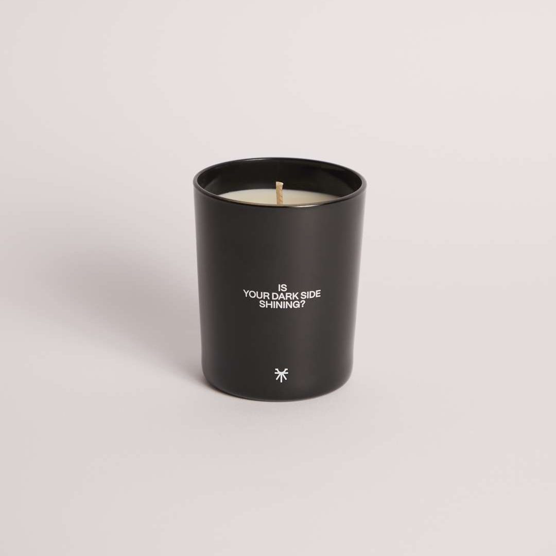 candela profumata decorativa aneke con carta dei tarocchi e copri candela the moon