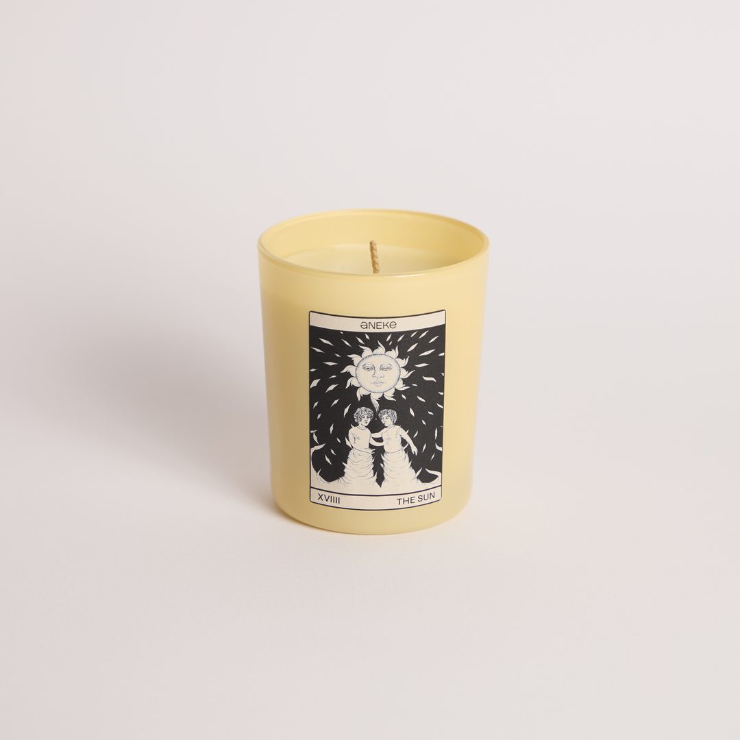 decorative scented candle aneke yellow the sun