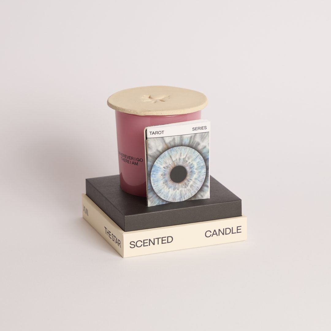 aneke decorative scented candle with tarot card and candle cover the star